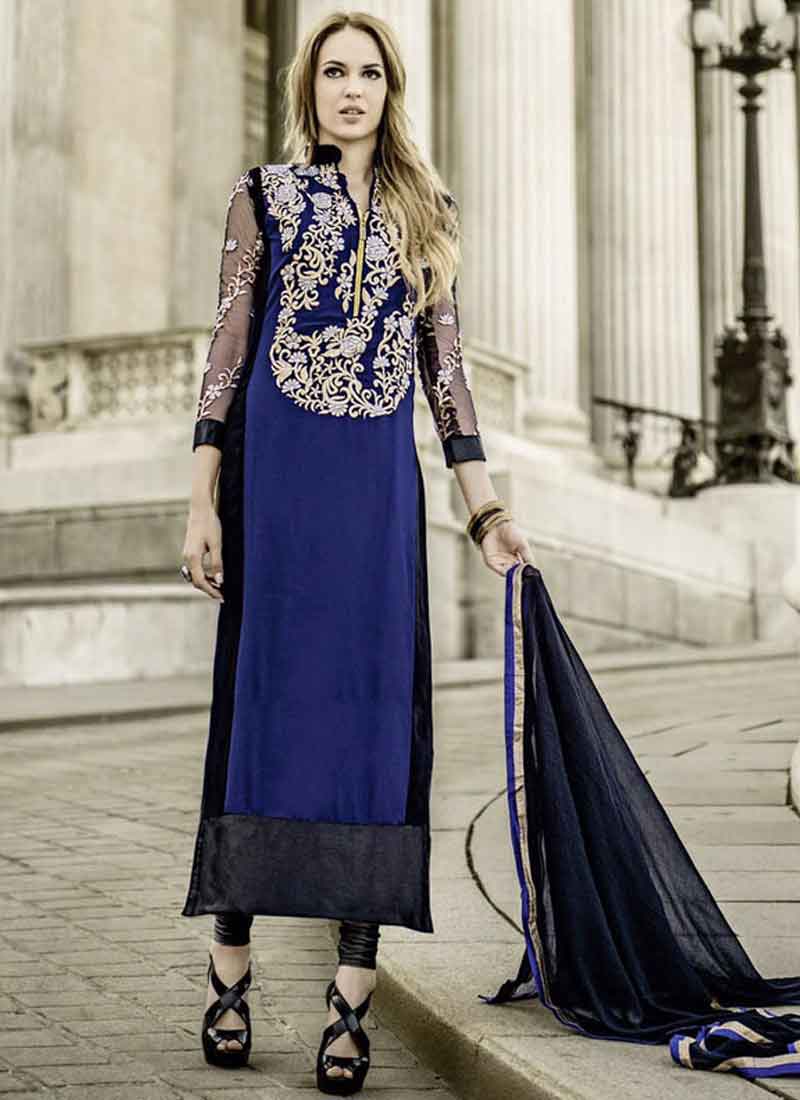 dark blue pakistani dresses